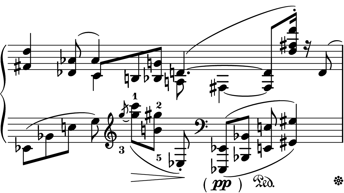 Ferruccio Busoni, Bearbeitung von Schönbergs op. 11 Nr. 2, T. 47
