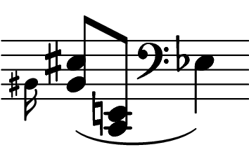 Arnold Schönberg, op. 11 Nr. 2, T. 6 f.